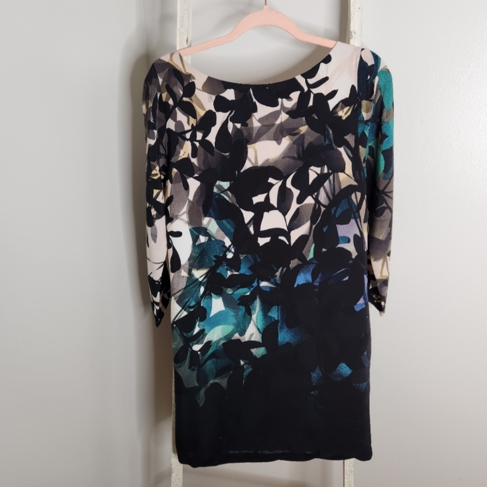 Anthropologie Maeve Dress womens small shaded garden 3/4 sleeve shift floral - Picture 6 of 6